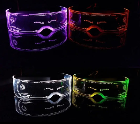 Led Işıklı Vintage Techno Gözlük