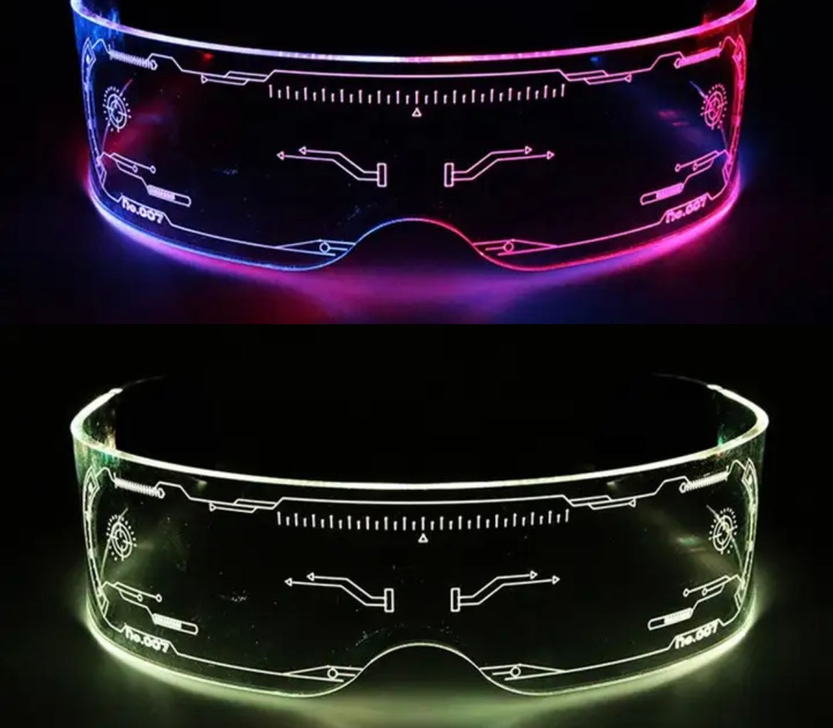 Led Işıklı Vintage Techno Gözlük