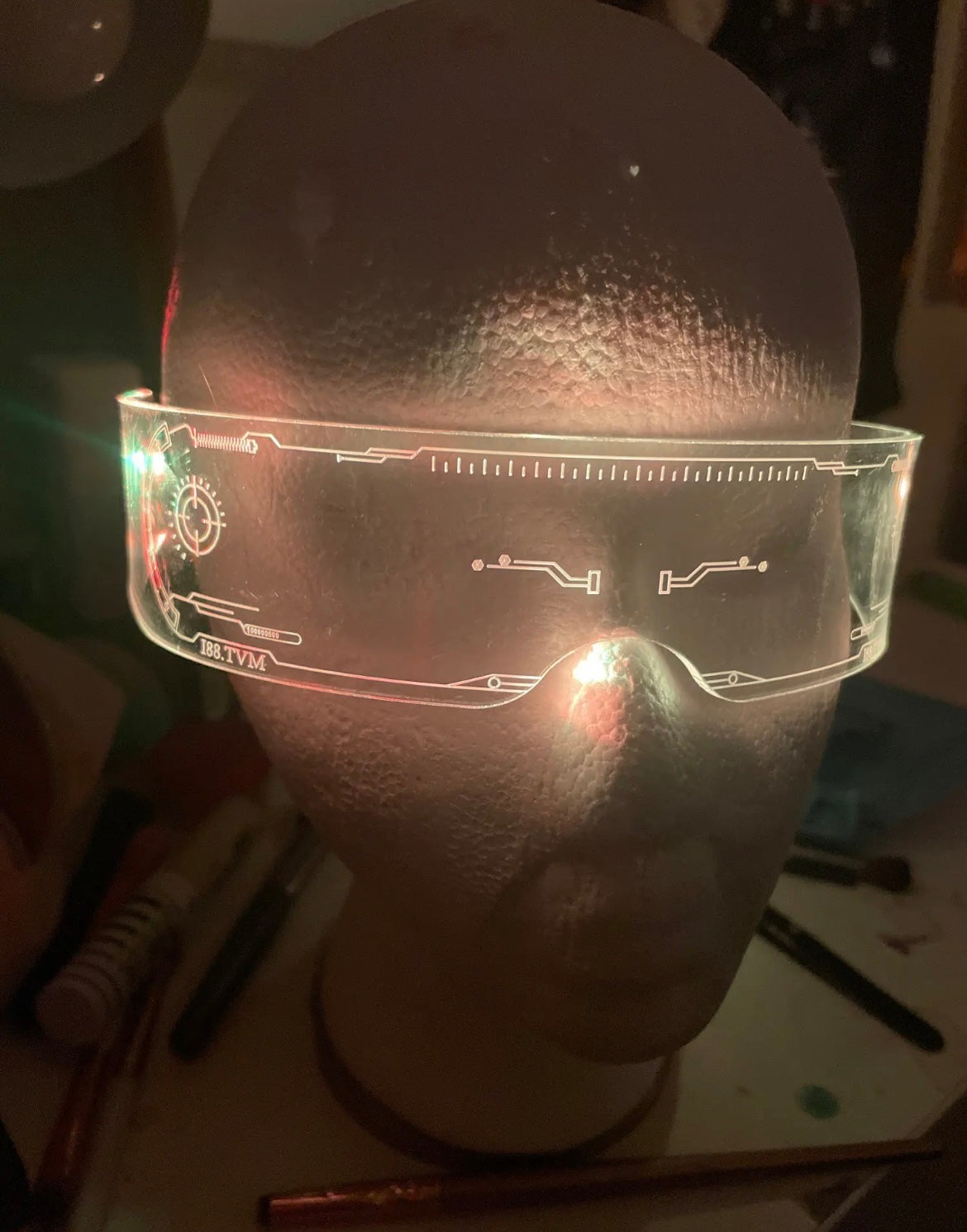 Led Işıklı Vintage Techno Gözlük