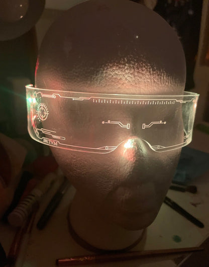 Led Işıklı Vintage Techno Gözlük